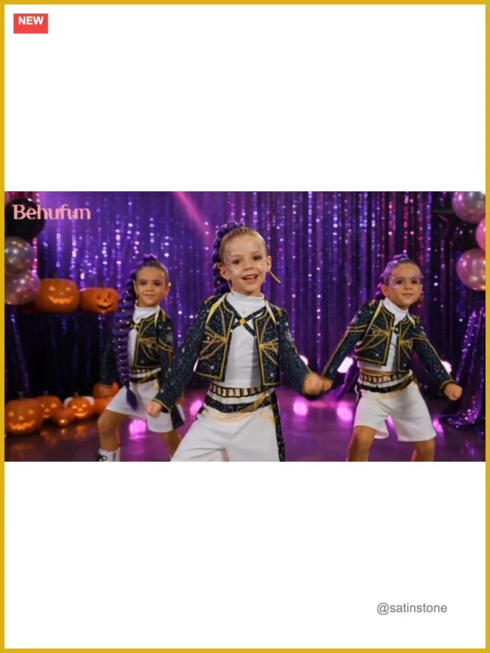 Kids Pop Singer Halloween Costume with Purple Braid Cosplay Set